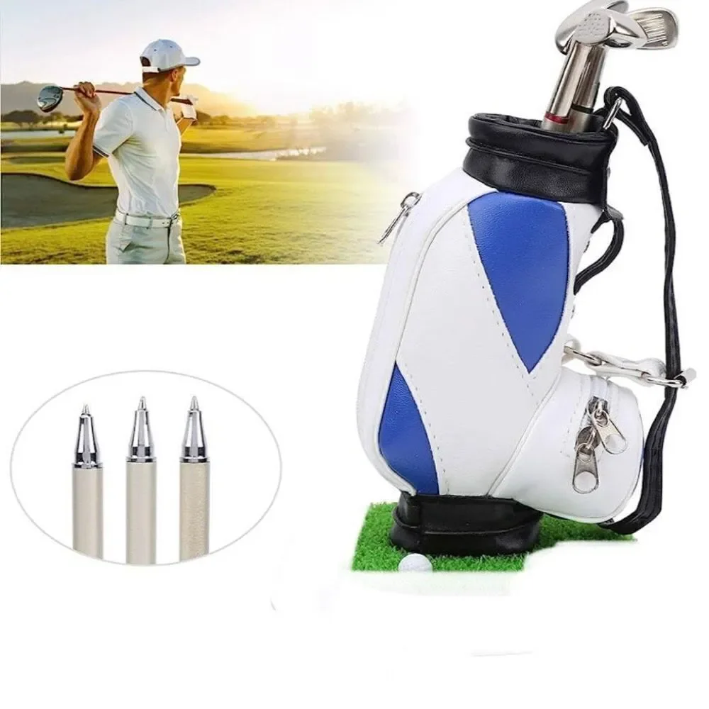 NWT ME Blue White pu Leather Golf Bag pens shape of gold clubs Blue,Black,Red in